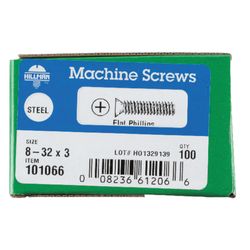 HILLMAN No. 8-32 Ga. X 3 in. L Phillips Flat Head Zinc-Plated Steel Machine Screws 1 pk
