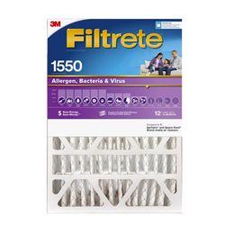 Filtrete Ultra 20 in. W X 25 in. H X 5 in. Polyester 1550 MPR Pleated Allergen Air Filter 1 pk