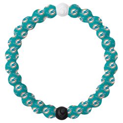 Lokai NFL Unisex Miami Dolphins Round Teal/White Bracelet Silicone Water Resistant Size 6