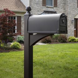 Architectural Mailboxes Landover 56.4 in. Venetian Bronze Bronze Aluminum/Steel Mailbox Post