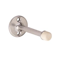 Schlage 8 in. W X 2-3/16 in. L Solid Brass Satin Nickel Brown Door Stop Mounts to door and wall 2-3/