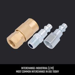 CRAFTSMAN Brass/Steel Industrial Air Coupler and Plug Set 1/4 in. 3 pc