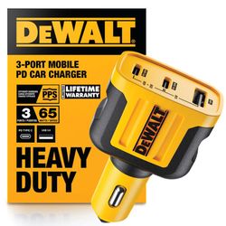 DEWALT 3 Port USB Car Charger