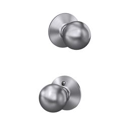 Schlage F Series Orbit Satin Chrome Passage Knob 1-3/4 in.
