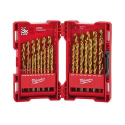 Milwaukee Thunderbolt Assorted High Carbon Steel Drill Bit Set 3-Flat Shank 29 pc