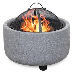 Alpine 18 in. W Cast Iron Round Charcoal/Wood Fire Pit