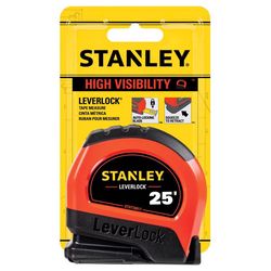 STANLEY LeverLock 25 ft. L X 1 in. W Compact Tape Measure 1 pk