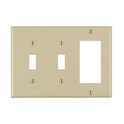 Leviton Ivory 3 gang Thermoset Plastic Decorator/Toggle Wall Plate 1 pk