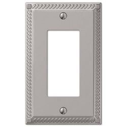 Amerelle Georgian Satin Nickel 1 gang Die-Cast Metal Decorator Wall Plate 1 pk