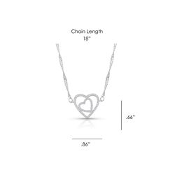 Montana Silversmiths Women's Double Open Heart Silver Necklace Water Resistant