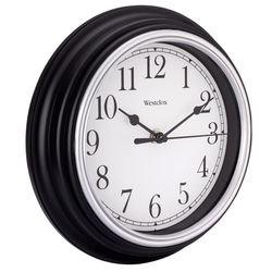 Westclox 8-1/2 in. L X 8-1/2 in. W Indoor Analog Wall Clock Plastic Black/White