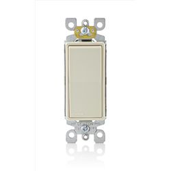 Leviton Decora 15 amps Single Pole Rocker AC Quiet Switch Light Almond 1 pk