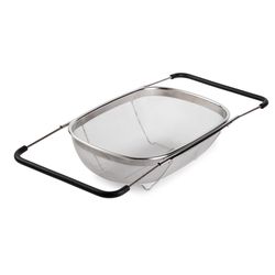Core Kitchen Silver Stainless Steel Sink Mesh Colander with Expandable