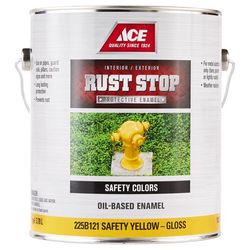 Ace Rust Stop Indoor and Outdoor Gloss Safety Yellow Oil-Based Enamel Rust Prevention Paint 1 gal