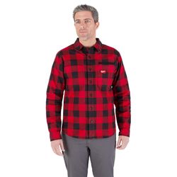 Milwaukee Gridiron L Long Sleeve Men's Collared Red Flannel Shirt