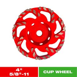 Diablo 4 in. D X 5/8-11 in. Masonry Cup Wheel 1 pk