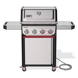 Weber Spirit S-425C NG Grill Bundle: Grill, Cover, Griddle, Condiment Holder, Accessory Org