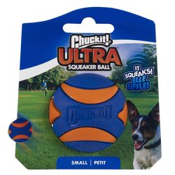 Chuckit! For Dog Blue/Orange Synthetic Rubber Round Squeaker Ball Dog Toy Small 1 pk