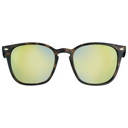 Flying Fisherman Muriel Sunglasses Unisex Tortoise Black Frame Amber Gold Mirror Lens Polarized