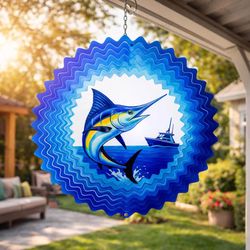 Spinfinity Designs Stainless Steel 12 in. Marlin Wind Spinner