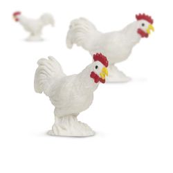 Safari Ltd. Good Luck Minis Roosters Figure Toy White 192 pc