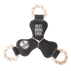 Pavilion We Pets For Dog Black/Gray Cotton Frisbee Squeak Dog Toy 12 1 pk