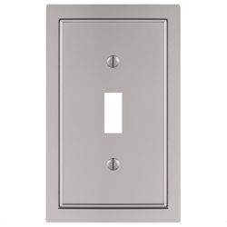 Amerelle Shaker Satin Nickel Gray 1 gang Zinc Toggle Wall Plate 1 pk