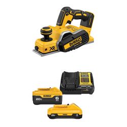 DEWALT 20V MAX* XR Planer with 20V MAX* 4 Ah and 6 Ah Battery & Charger Kit