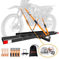 Mockins 73-in. Motorcycle Hitch Carrier w/ Anti-Tilt Ramp Ramp 1 pk