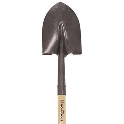 UnionTools 27 in. Carbon Steel Round Digging Shovel Wood Handle