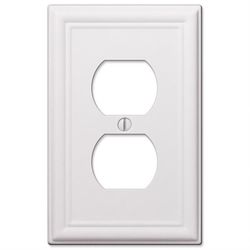 Amerelle Chelsea White 2 gang Stamped Steel Duplex Wall Plate 1 pk