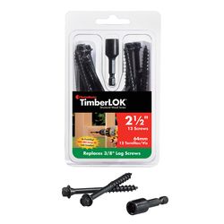 FastenMaster TimberLOK No. 10 X 2.5 in. L Hex Epoxy Coarse Wood Screws 12 pk