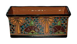 Avera Products Talavera 4.5 in. H X 12 in. W X 6 in. D Ceramic Planter Multicolored
