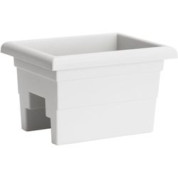 Novelty 10 in. H X 12 in. W X 16 in. D Plastic Countryside Over-The-Rail Deck Rail Planter White