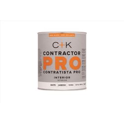 C+K Contractor Pro Semi-Gloss White Water-Based Paint Interior 32 oz