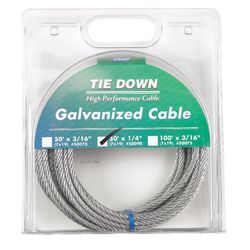 Tie Down Engineering 1/4 in. D X 50 ft. L Galvanized Steel Aircraft Cable