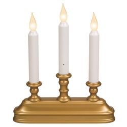 Xodus Innovations LED Antique Brass Flameless Flickering Candle 10 in.