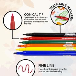 Bazic Products Assorted Fine Tip Washable Watercolor Marker 24 pk