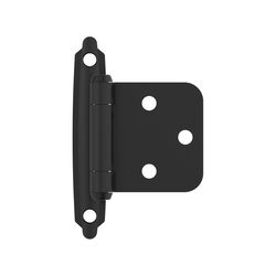 Amerock 1 13/16 in. W X 2-3/4 in. L Black Steel Self-Closing Hinge 2 pk