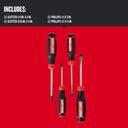 CRAFTSMAN Phillips/Slotted Screwdriver Set 4 pc
