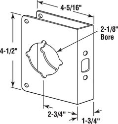 Prime-Line 4.5 in. H X 4.31 in. L Brass-Plated Brass Lock and Door Reinforcer