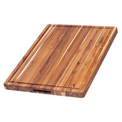 TeakHaus 24 in. L X 18 in. W X 2 in. Teak Wood Carving Board