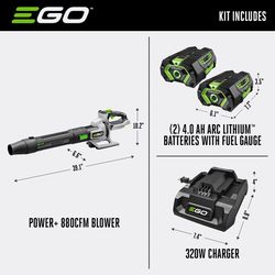 EGO Power+ LB8803-2 200 mph 880 CFM Battery Handheld Leaf Blower Kit (Battery &amp; Charger)