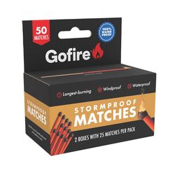 Gofire Black/Yellow Stormproof Matches 1.9 in. H X 3.3 in. W X .04 in. L 25 each 2 box