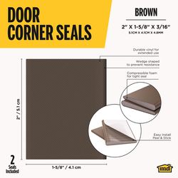 M-D Building Products Brown Foam/Vinyl Corner Weatherseals For Doors 2 in. L X 1.63 in.
