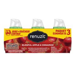 Renuzit Blissful Apple & Cinnamon Scent Air Freshener 21 oz Gel 3 pk