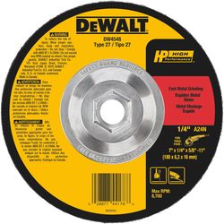 DeWalt High Performance 7 in. D X 5/8 in. X 1/4 in. thick Metal Grinding Wheel 1 pk