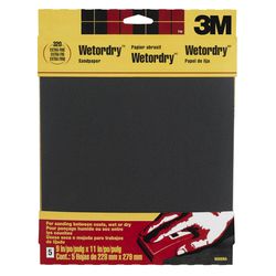 3M 11 in. L X 9 in. W 320 Grit Silicon Carbide Sandpaper 5 pk