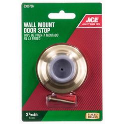 Ace 2-5/16 in. W Solid Brass Gold Wall Door Stop Mounts to door and wall 1/8 in.