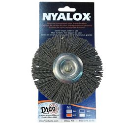 Dico Nyalox 4 in. Coarse Crimped Mandrel Mounted Wheel Brush Nylon 2500 rpm 1 pc